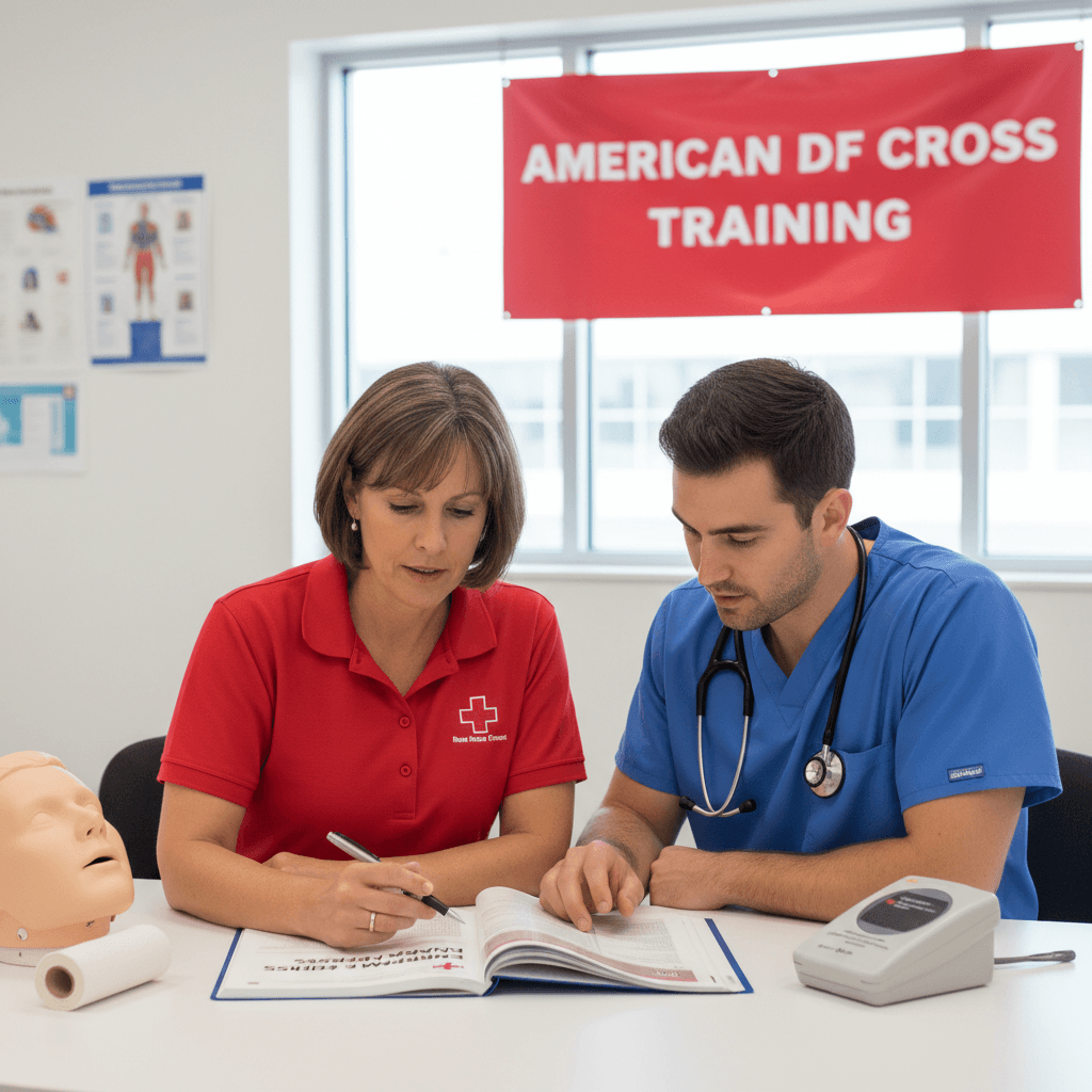 Healthcare worker receiving certification training